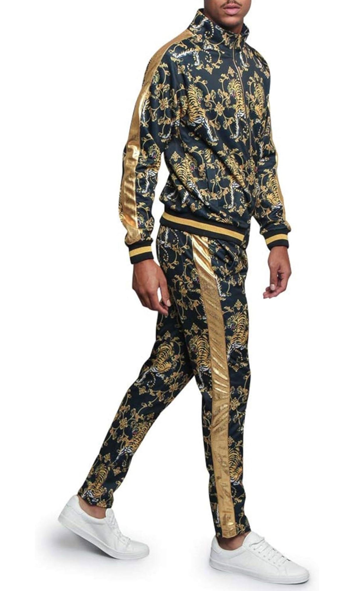 Men Tiger Print Jogger Set