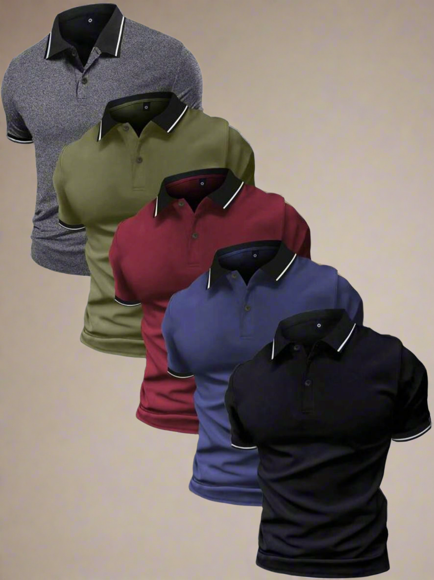 Men Short Sleeve
Collared Polo Shirt Bundle.