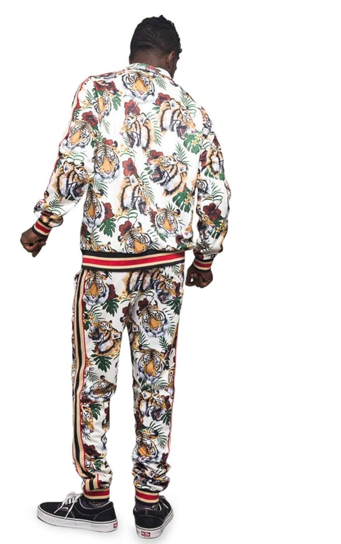 Men Tiger Print Jogger Set