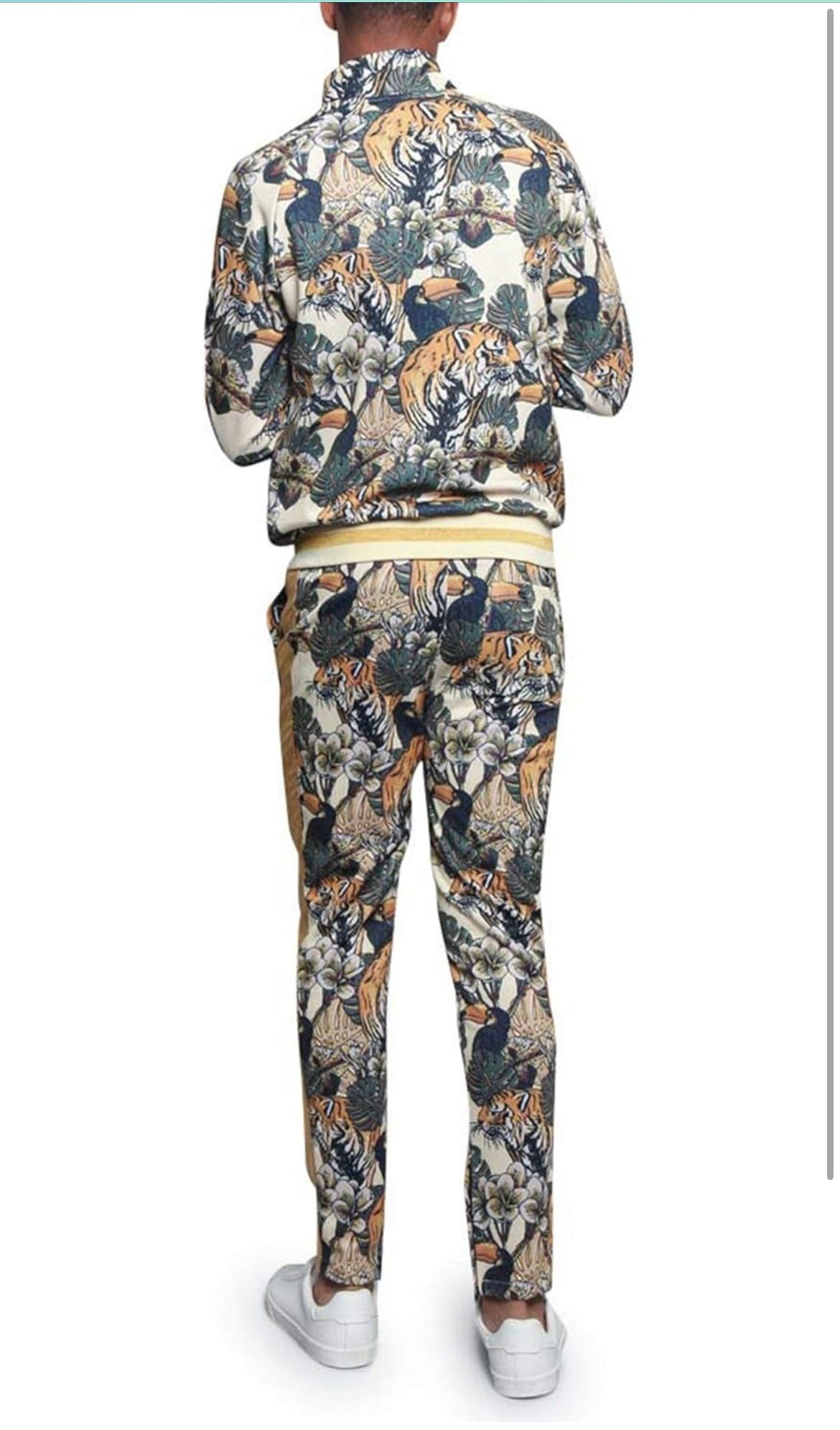 Men Tiger Print Jogger Set