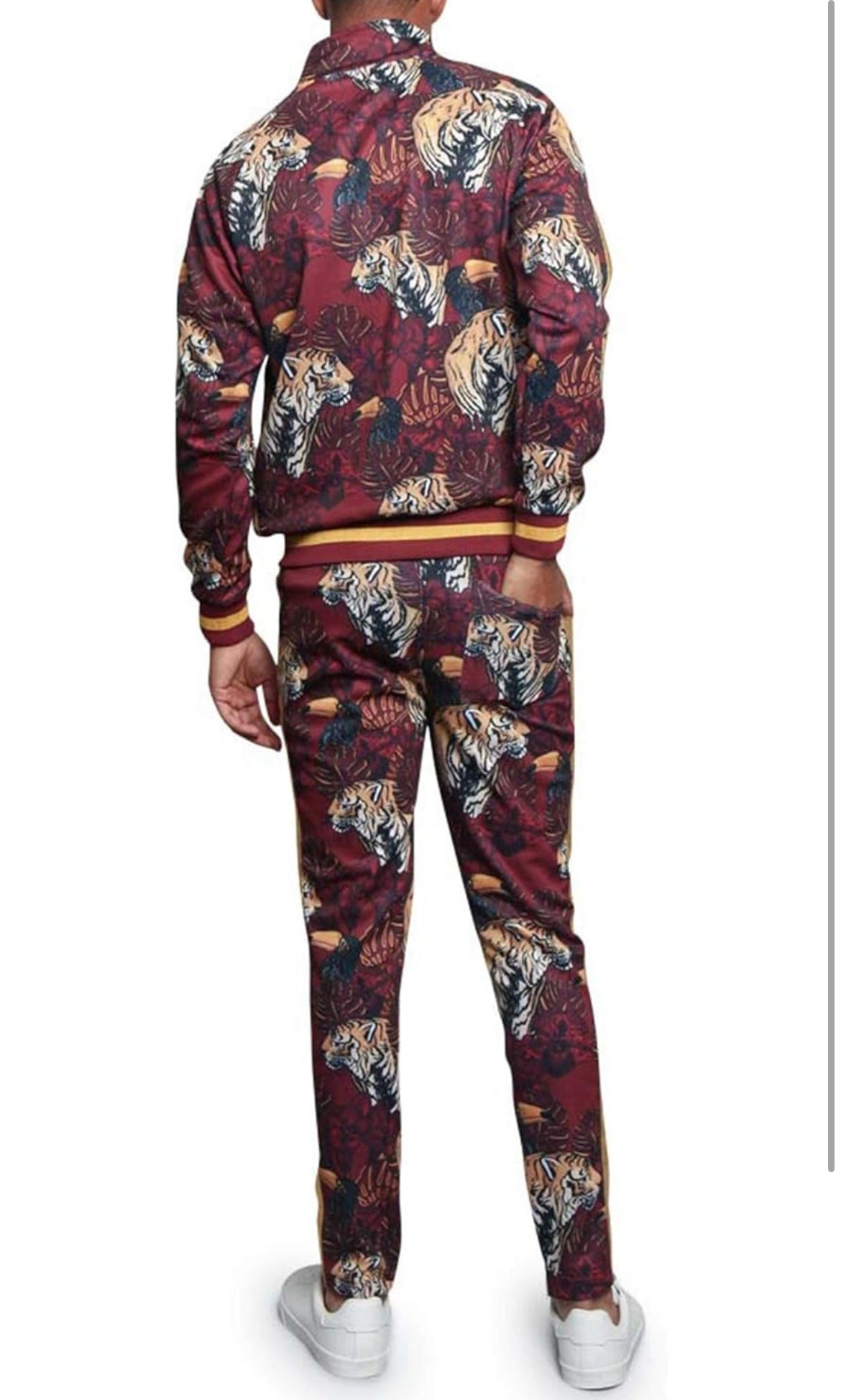 Men Tiger Print Jogger Set