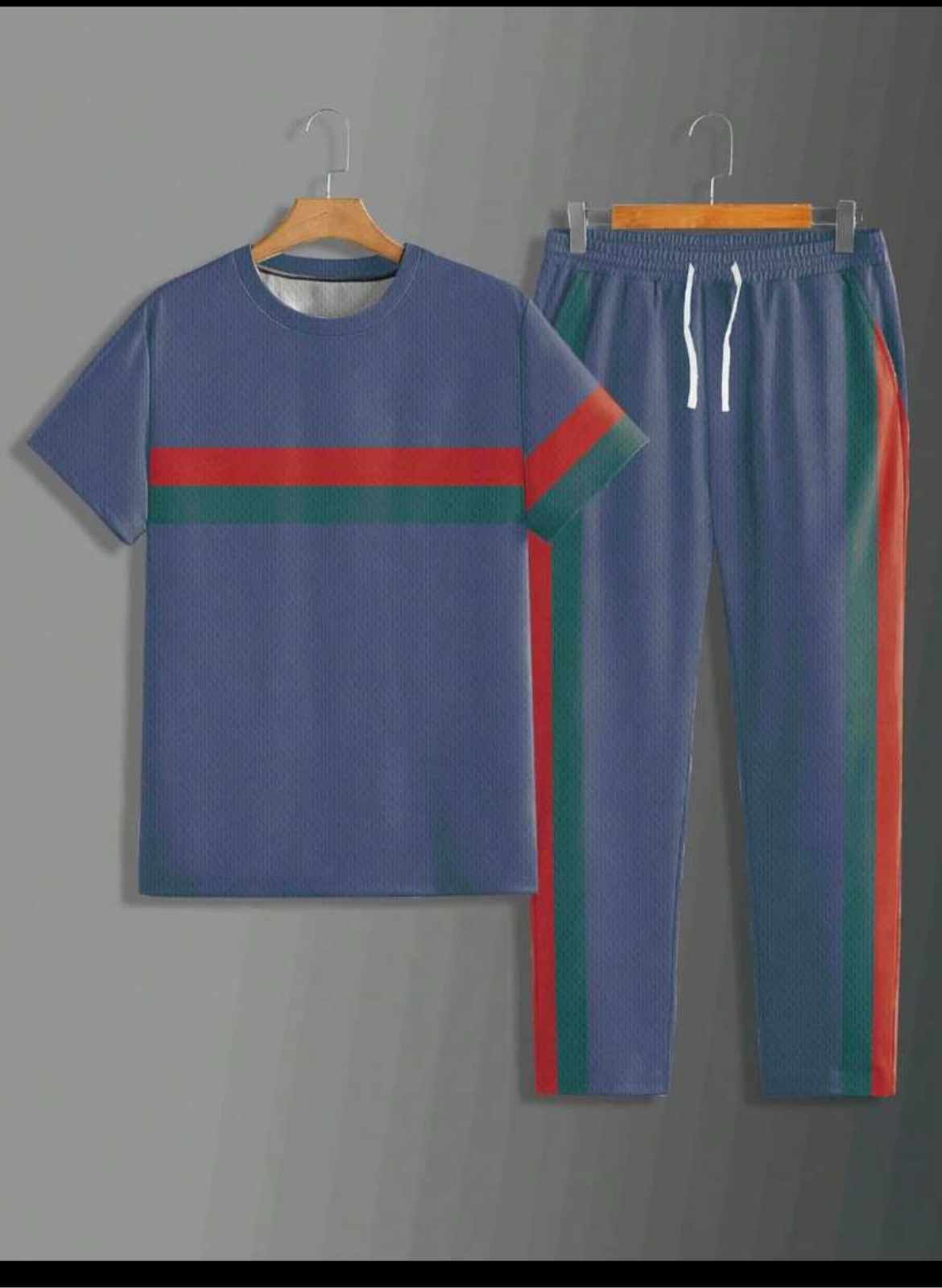 Men Stripe Jogger Set