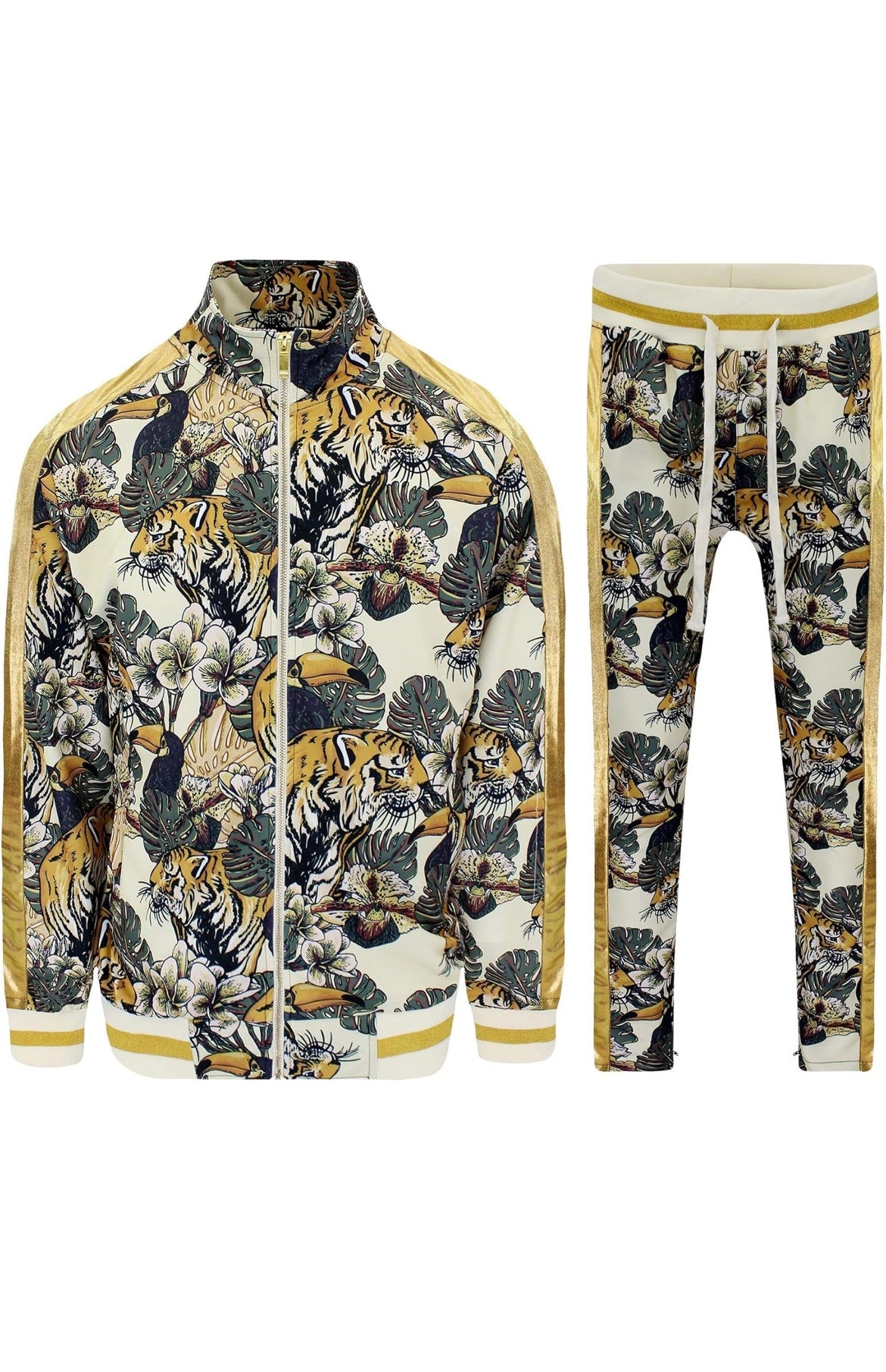 Men Tiger Print Jogger Set