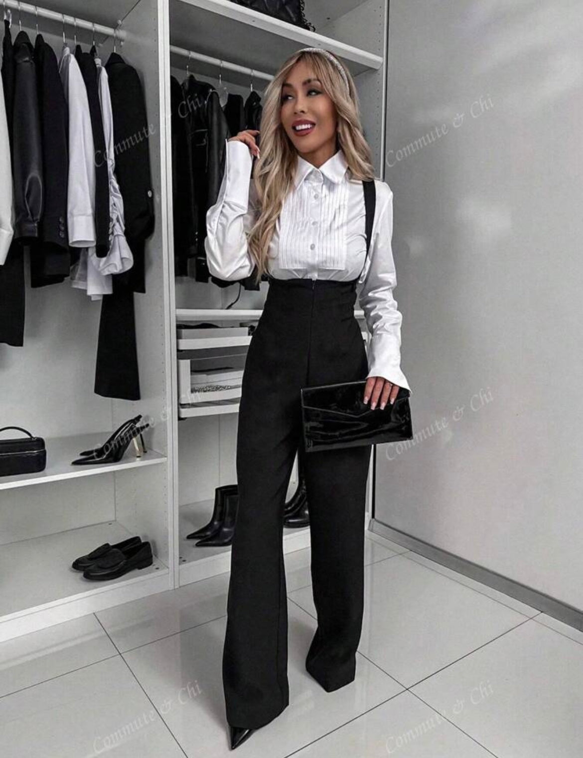 Women Sophisticated Solid Color Jumpsuit