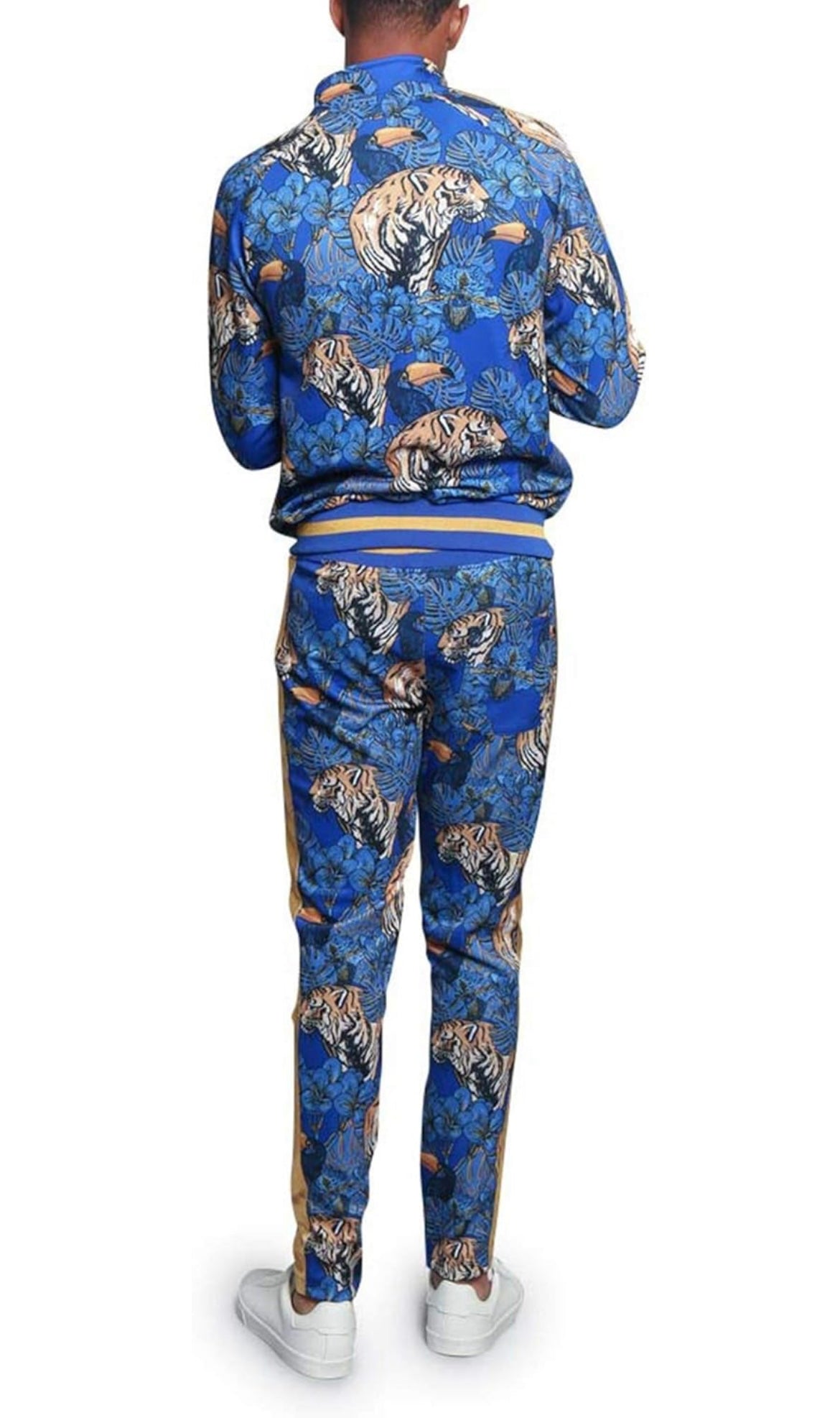 Men Tiger Print Jogger Set