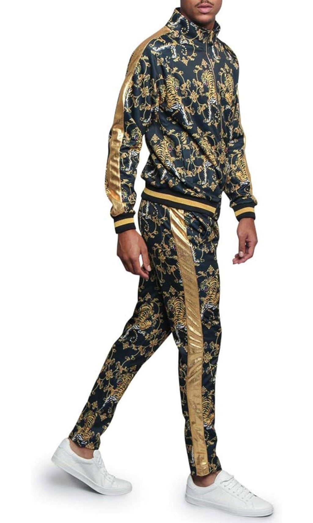 Men Tiger Print Jogger Set