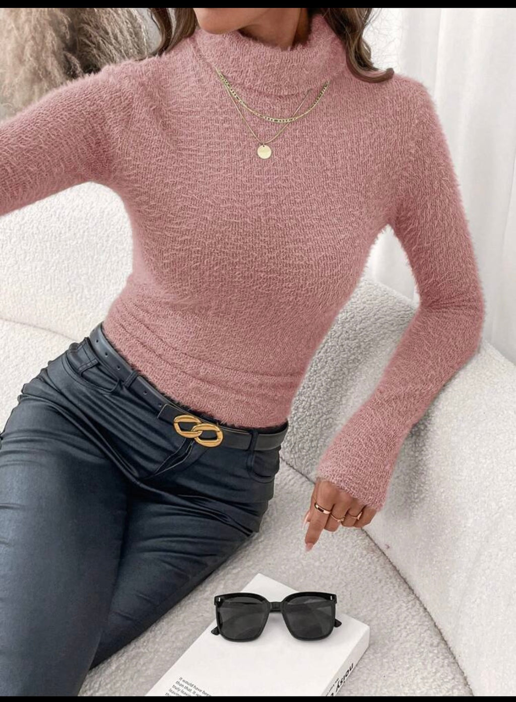 Women Fur/ Soft Turtleneck