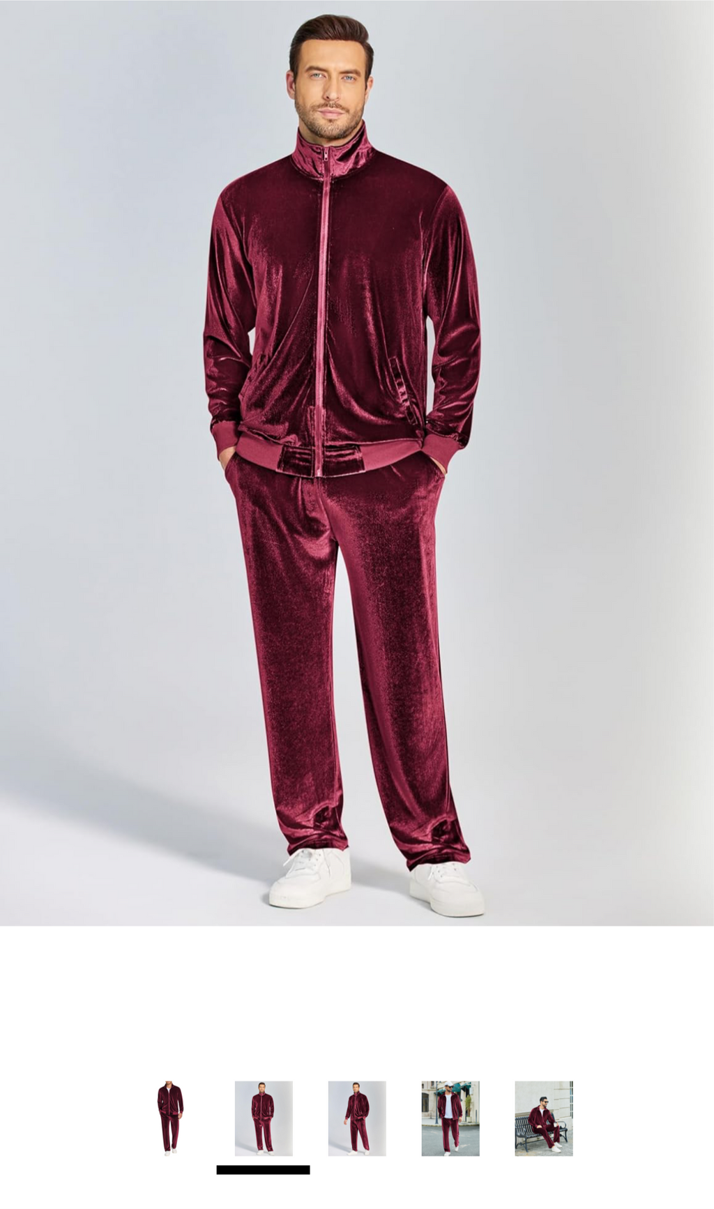 Men Velvet Jogger Set