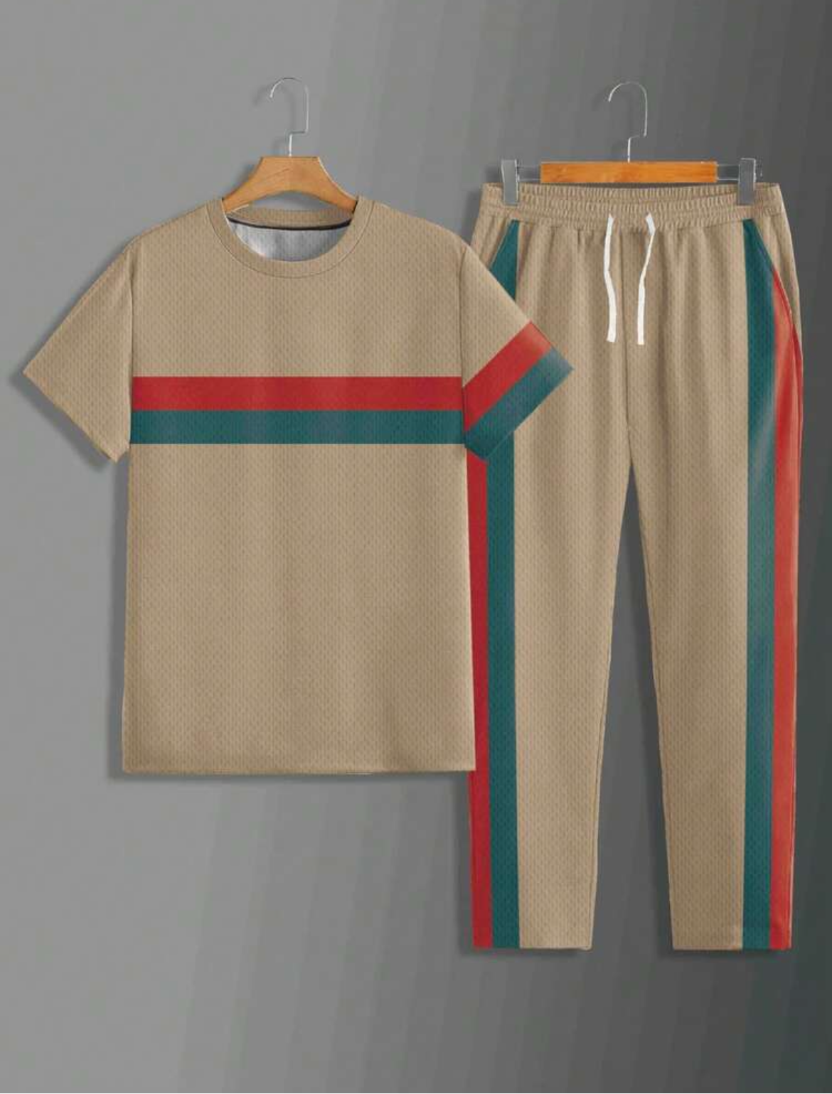Men Stripe Jogger Set