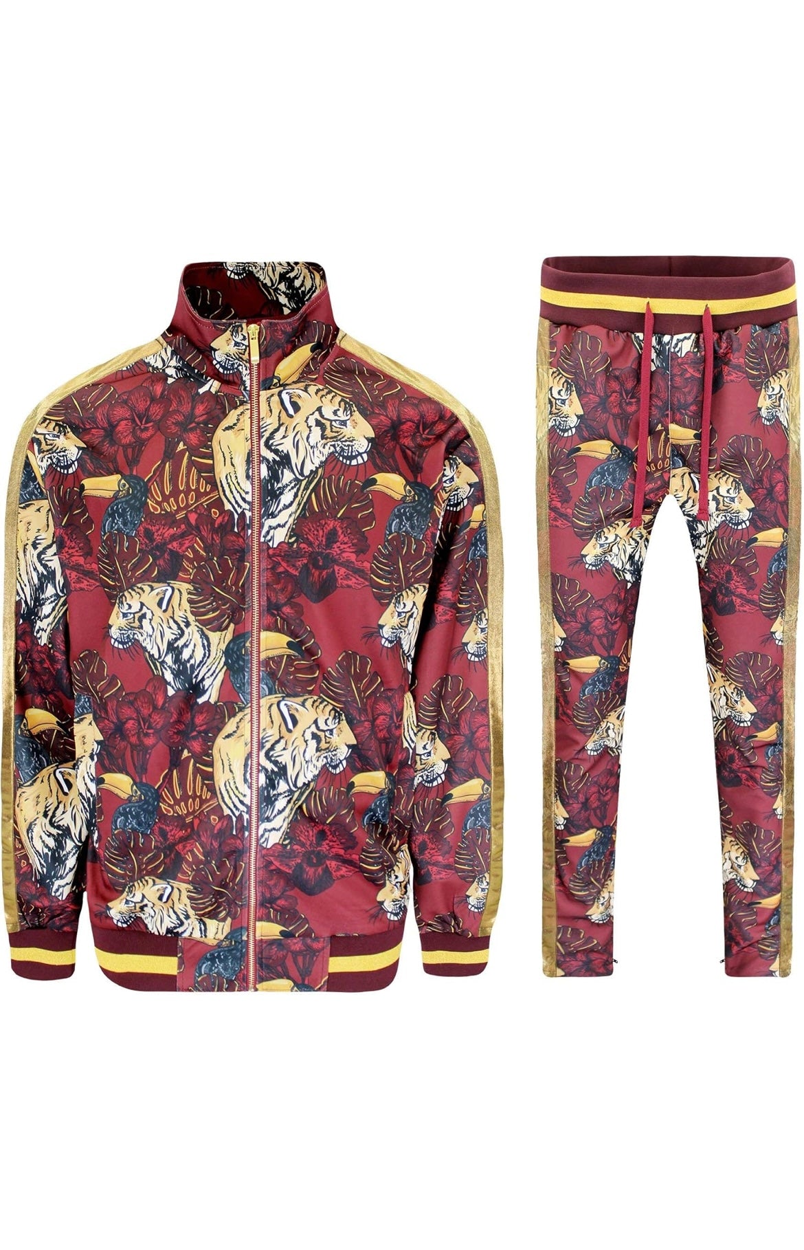 Men Tiger Print Jogger Set