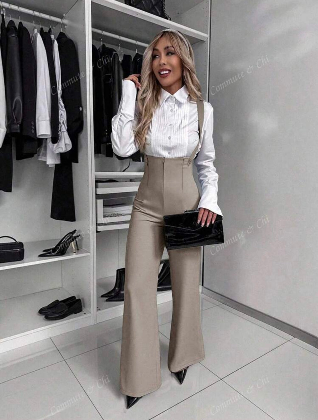 Women Sophisticated Solid Color Jumpsuit