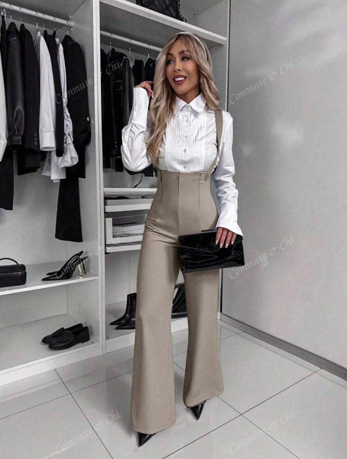Women Sophisticated Solid Color Jumpsuit