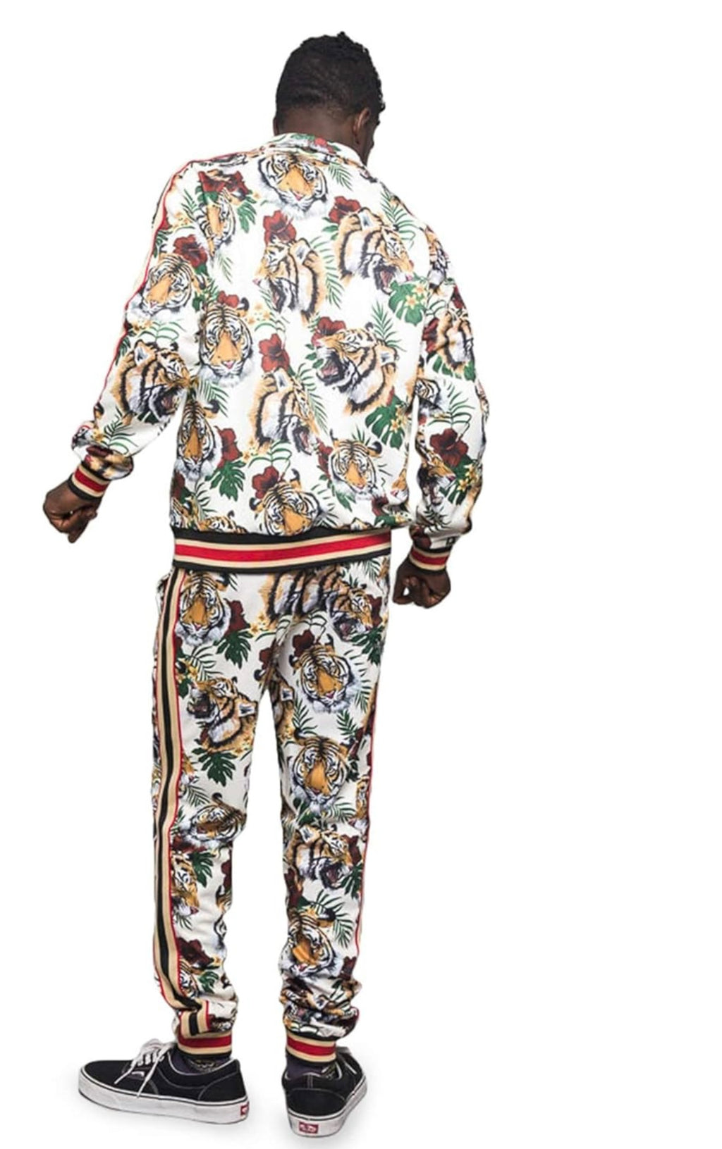 Men Tiger Print Jogger Set