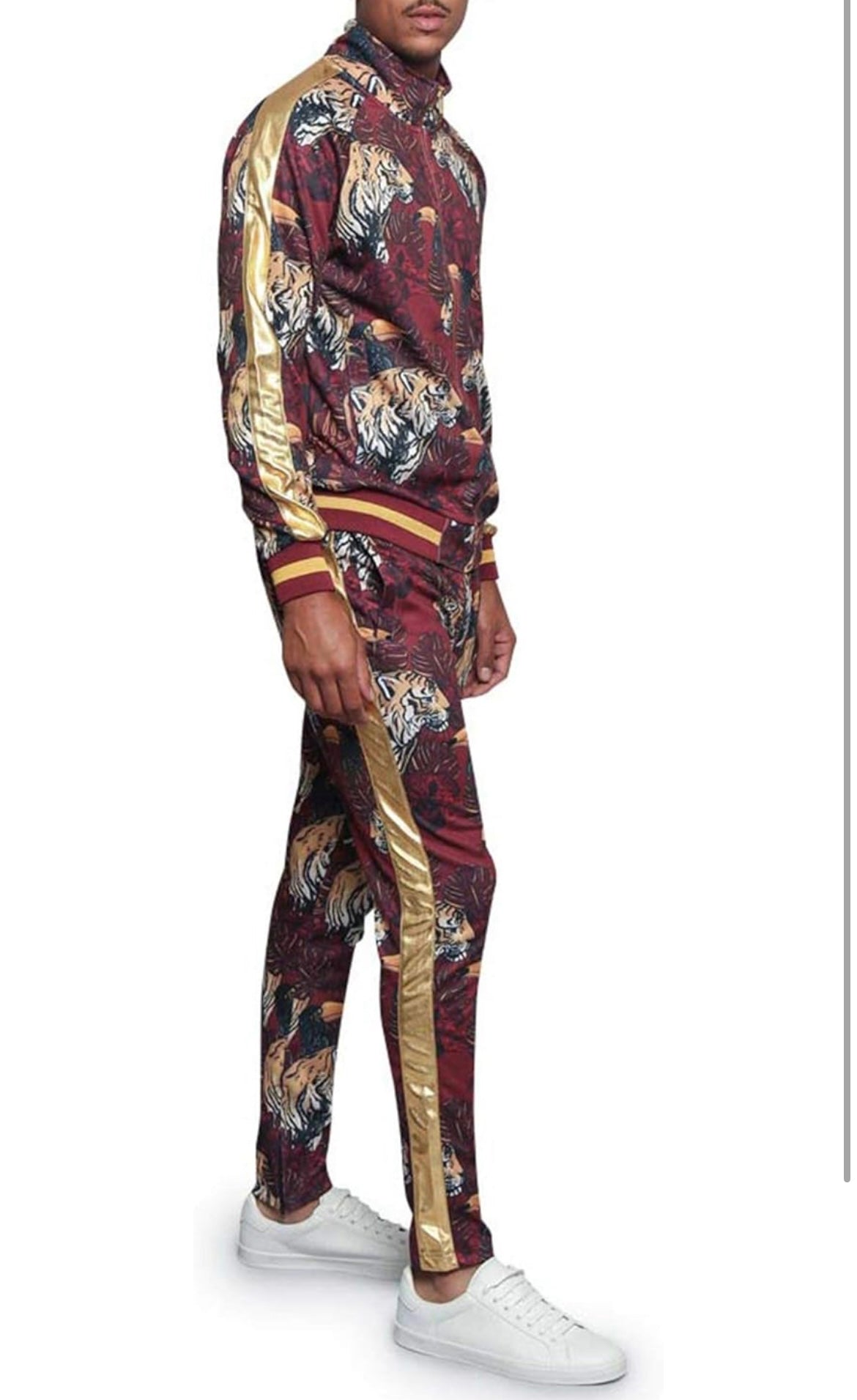 Men Tiger Print Jogger Set