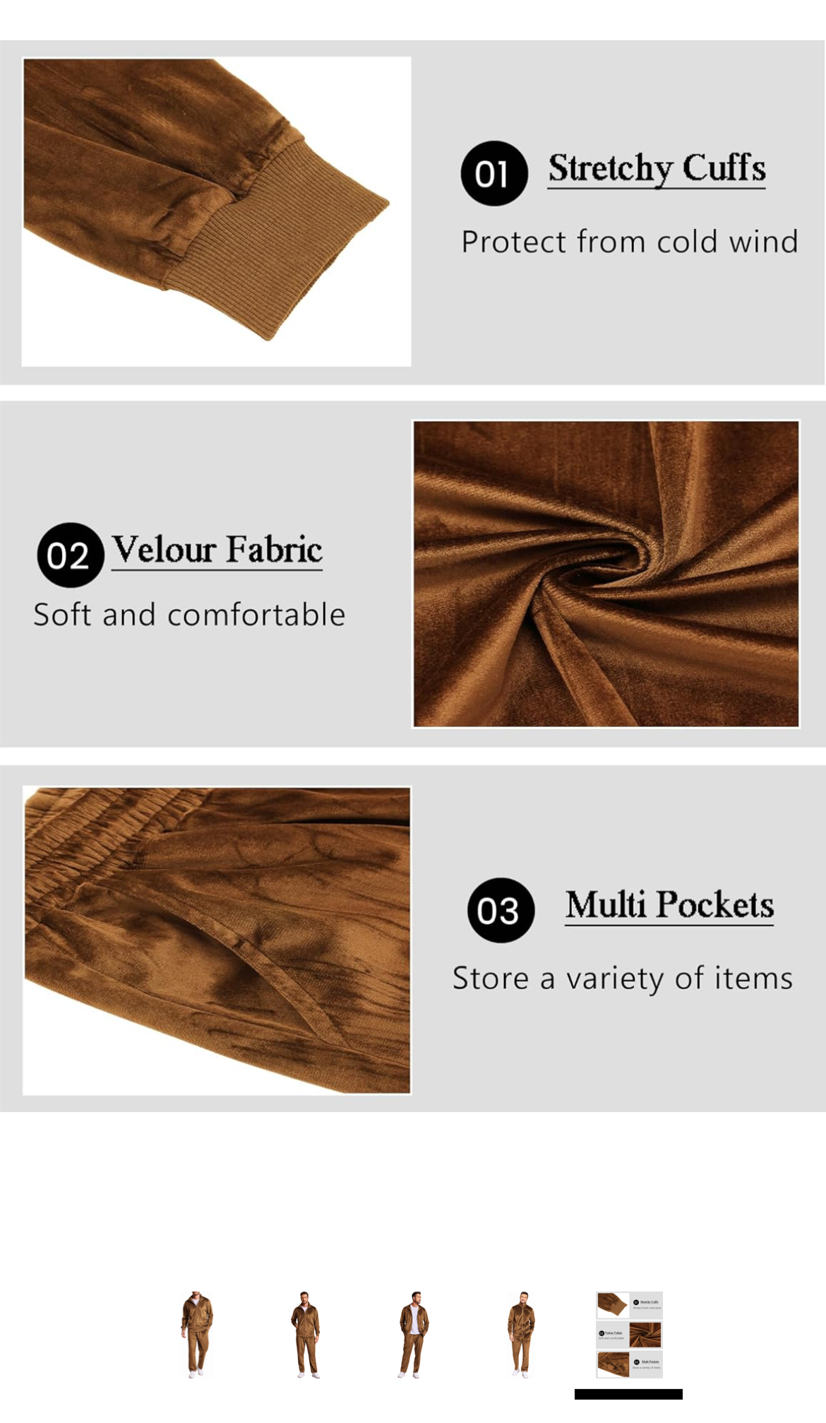 Men Velvet Jogger Set