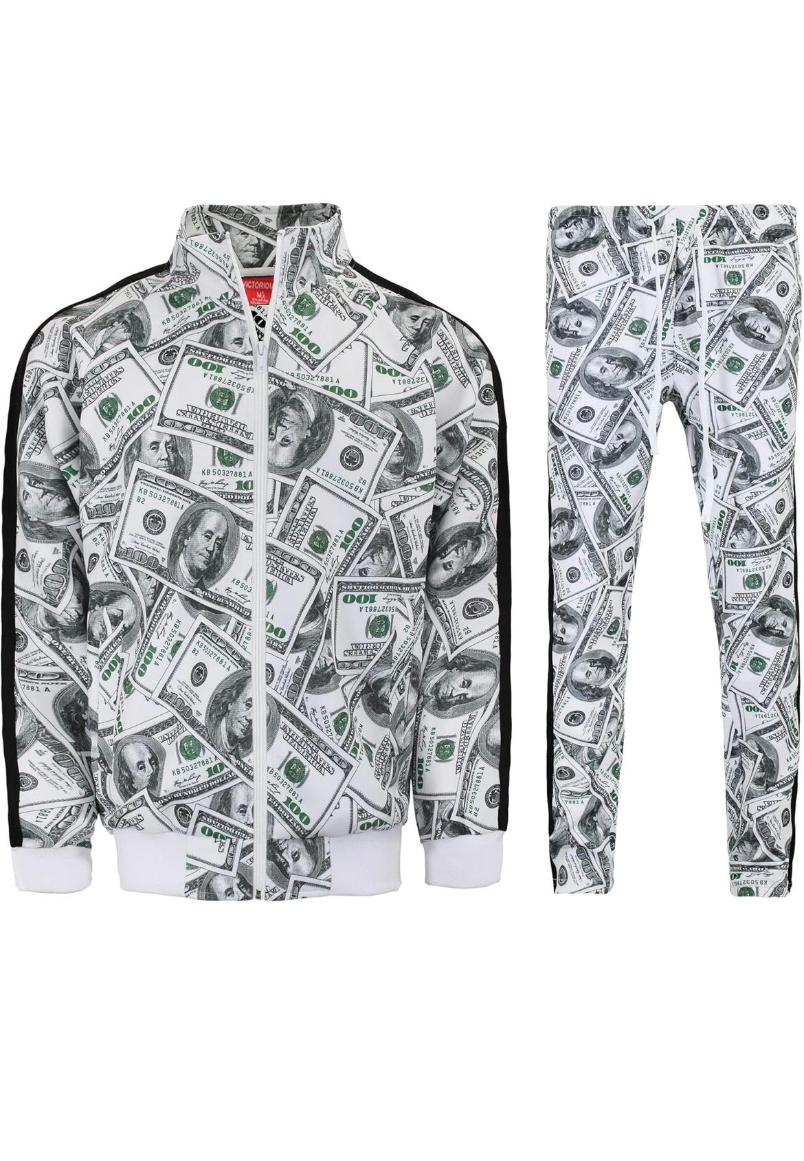 Men Money Print Jogger Set