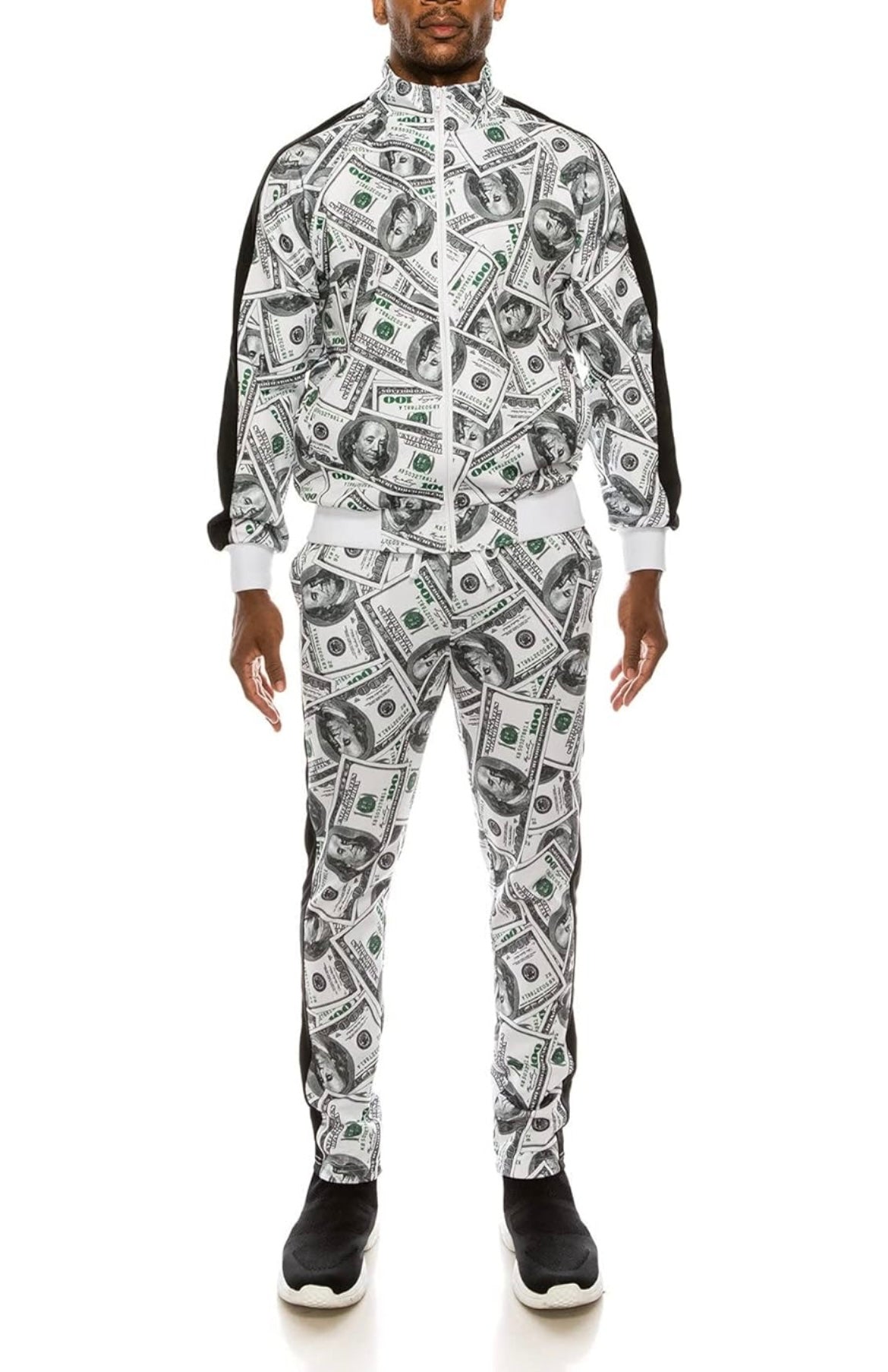 Men Money Print Jogger Set