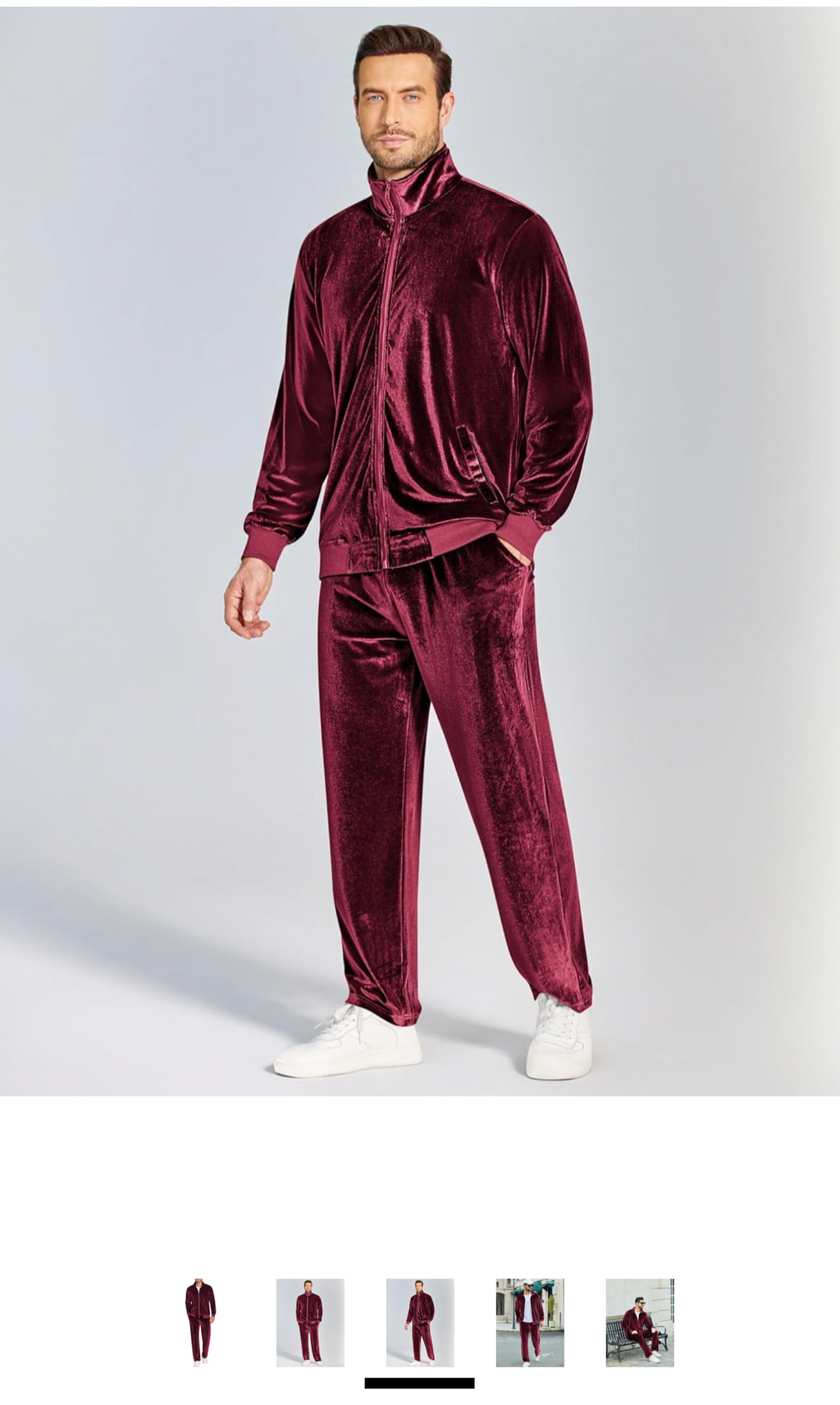 Men Velvet Jogger Set