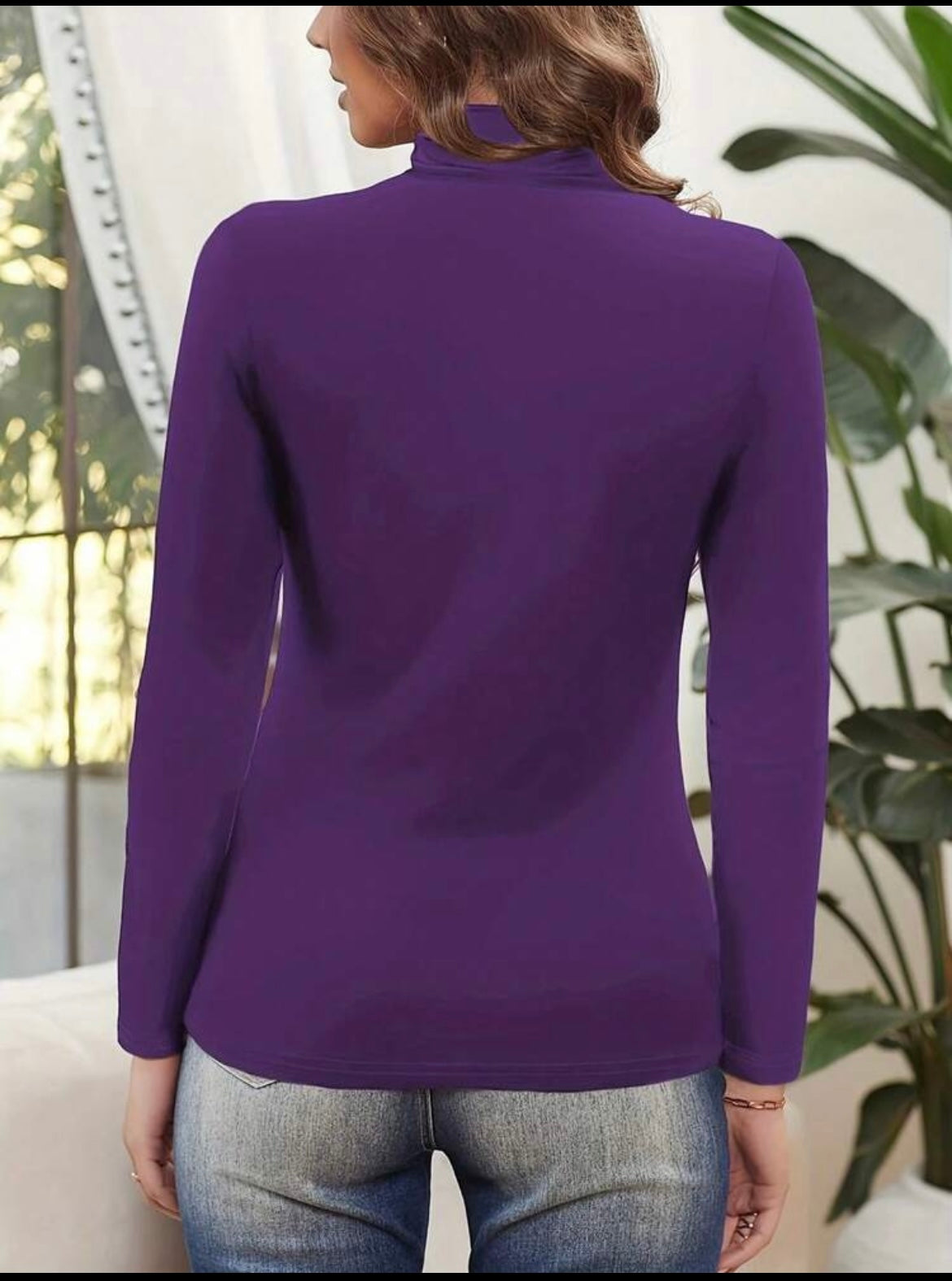 Women Sophisticated Solid Color Turtleneck