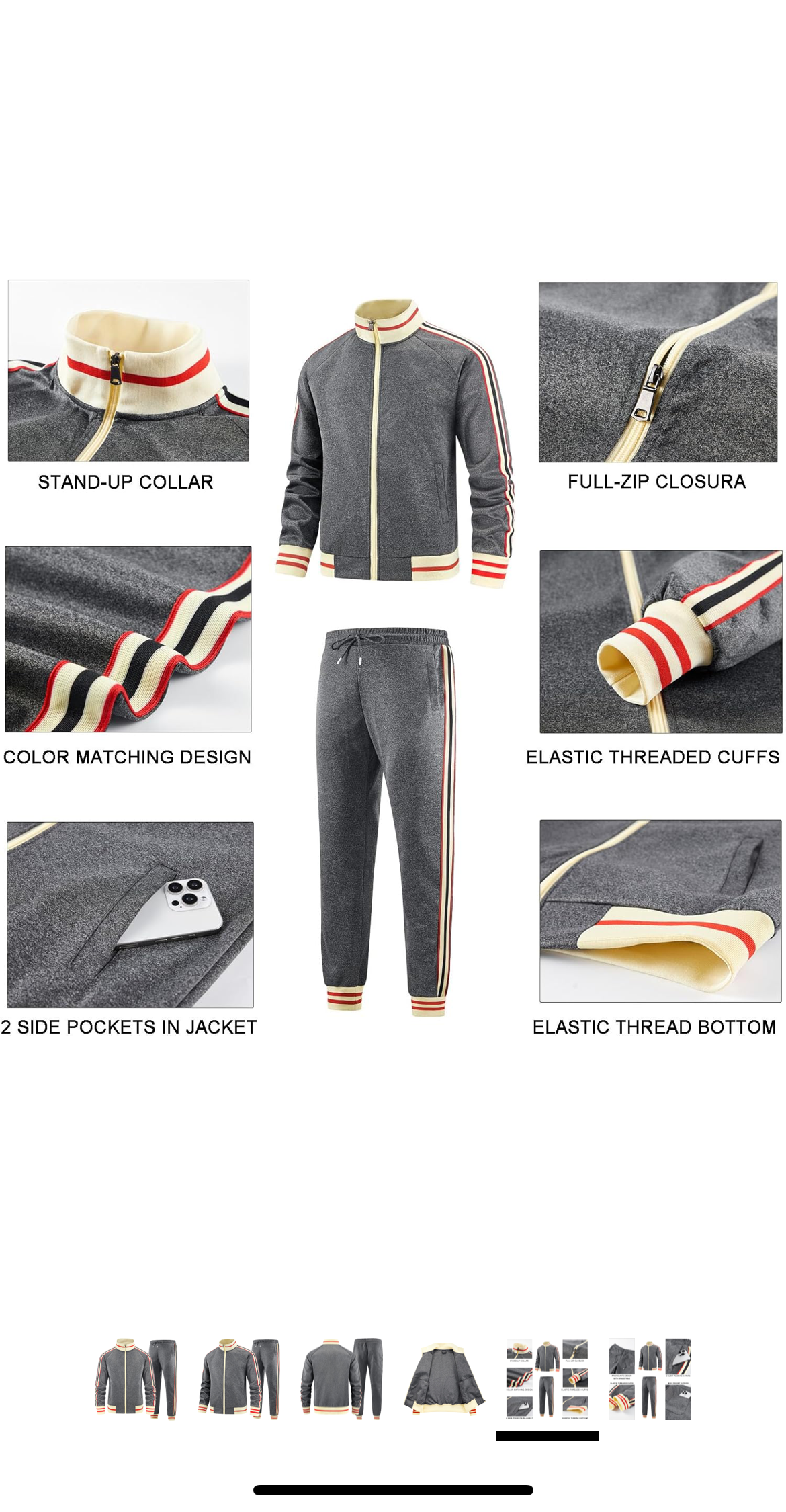 Men Solid Color Jogger Set