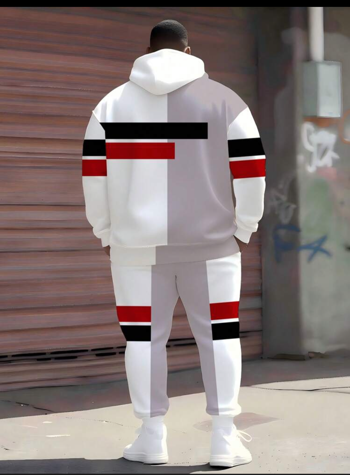 Men Hooded Drawstring Jogger Set