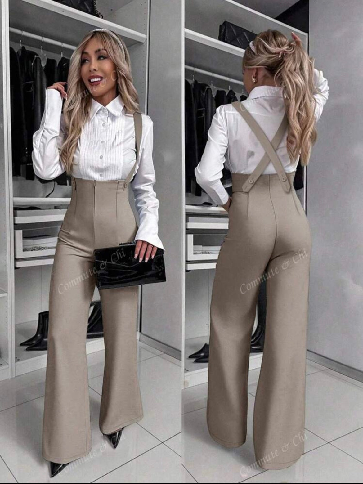 Women Sophisticated Solid Color Jumpsuit
