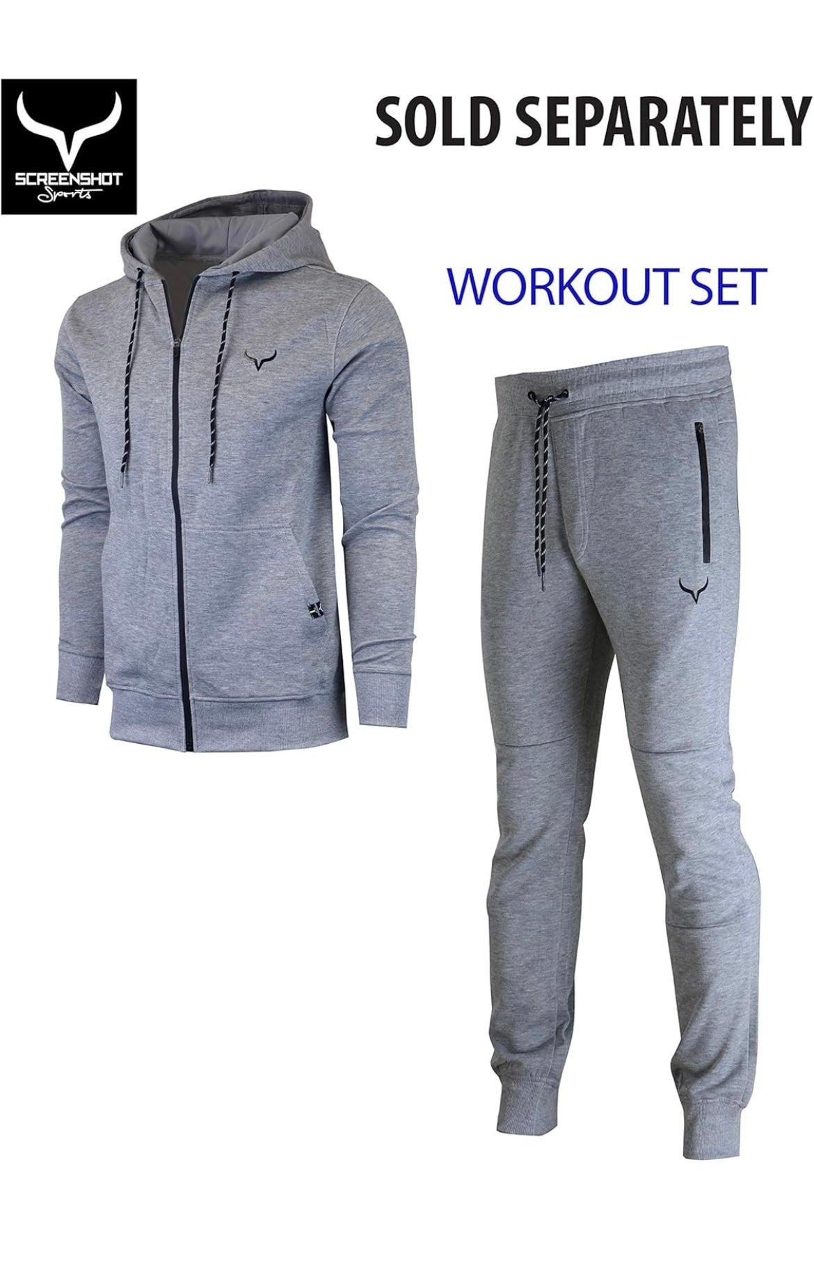 Men Solid Color Winter Jogger Set