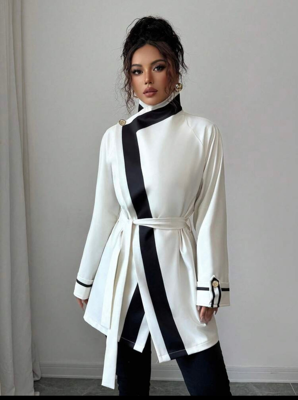 Women Elegant Sophisticated Wrap Jacket