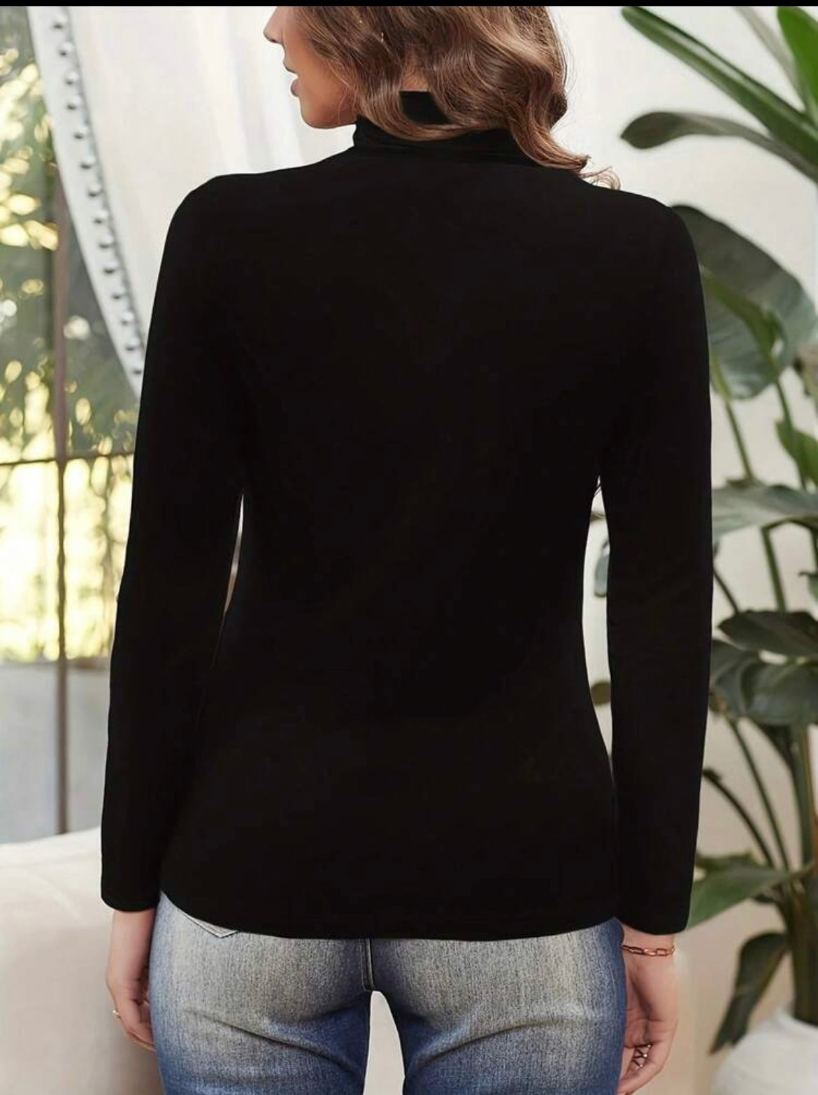 Women Sophisticated Solid Color Turtleneck
