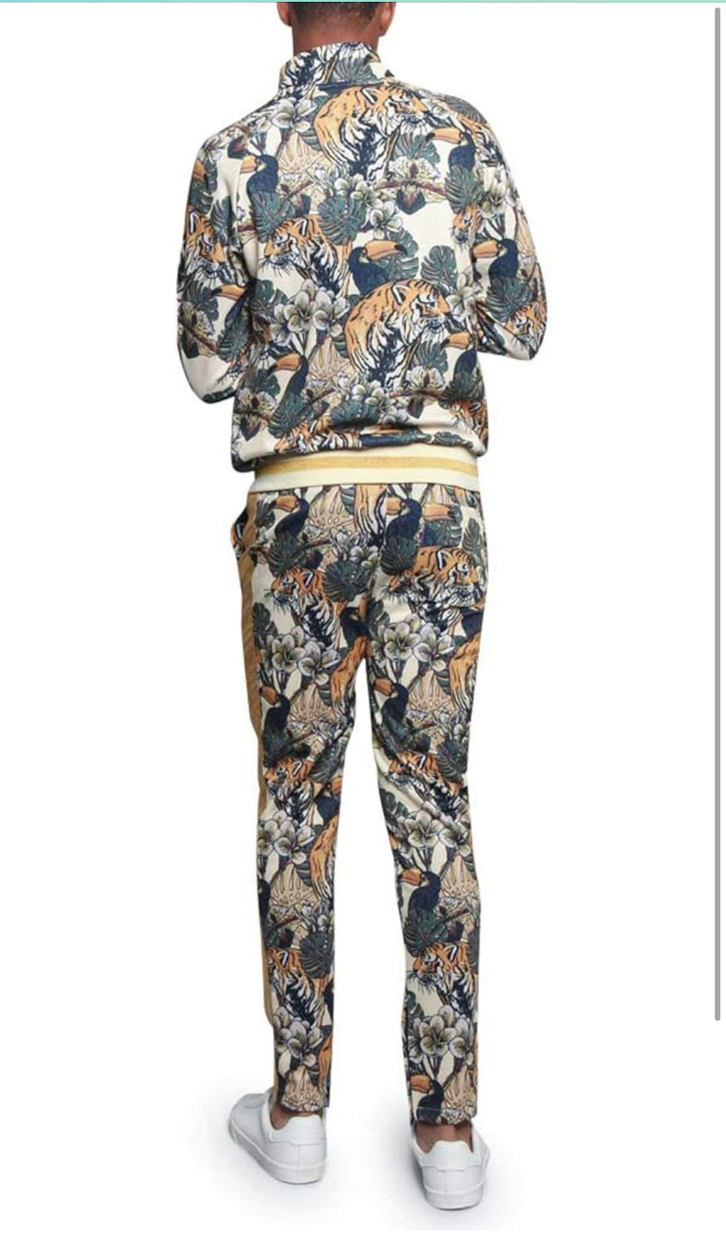 Men Tiger Print Jogger Set