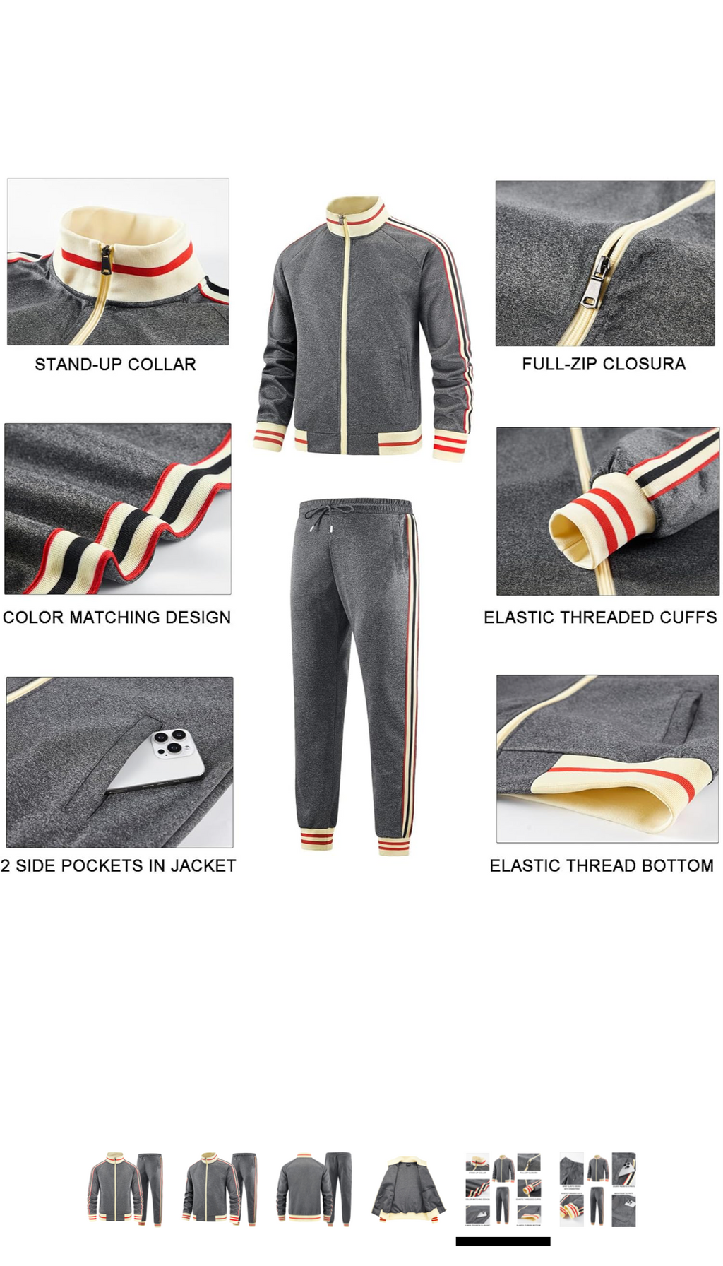 Men Solid Color Jogger Set