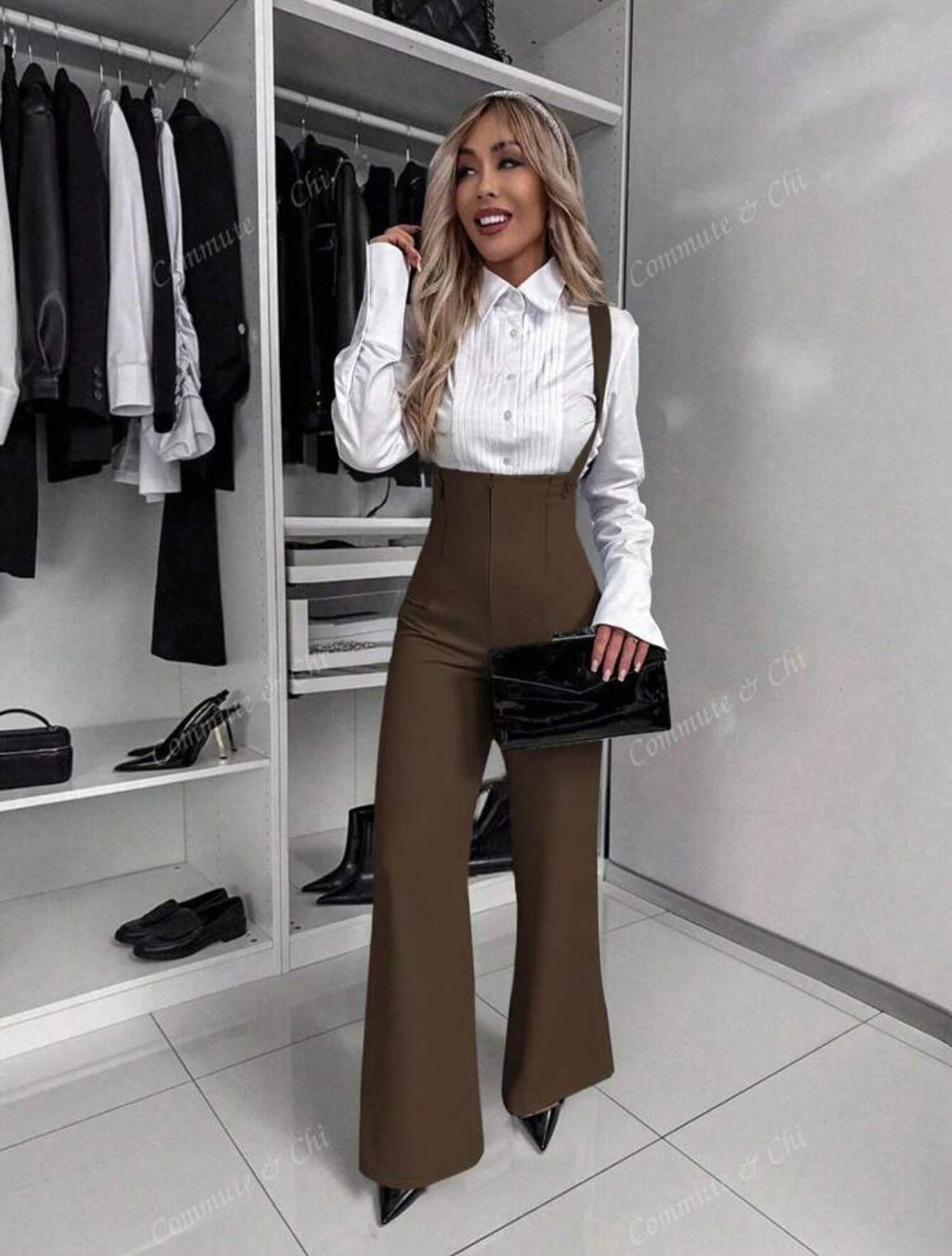 Women Sophisticated Solid Color Jumpsuit