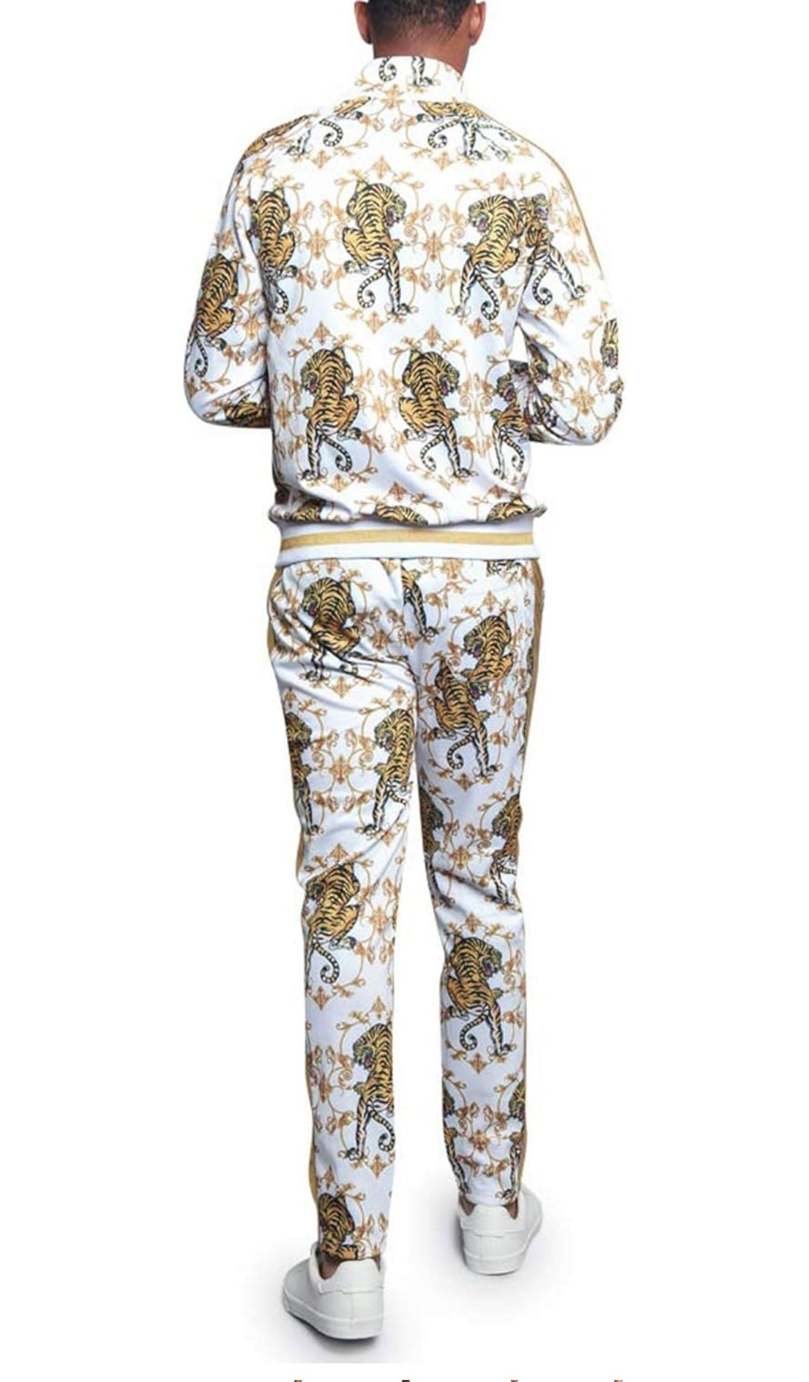 Men Tiger Print Jogger Set