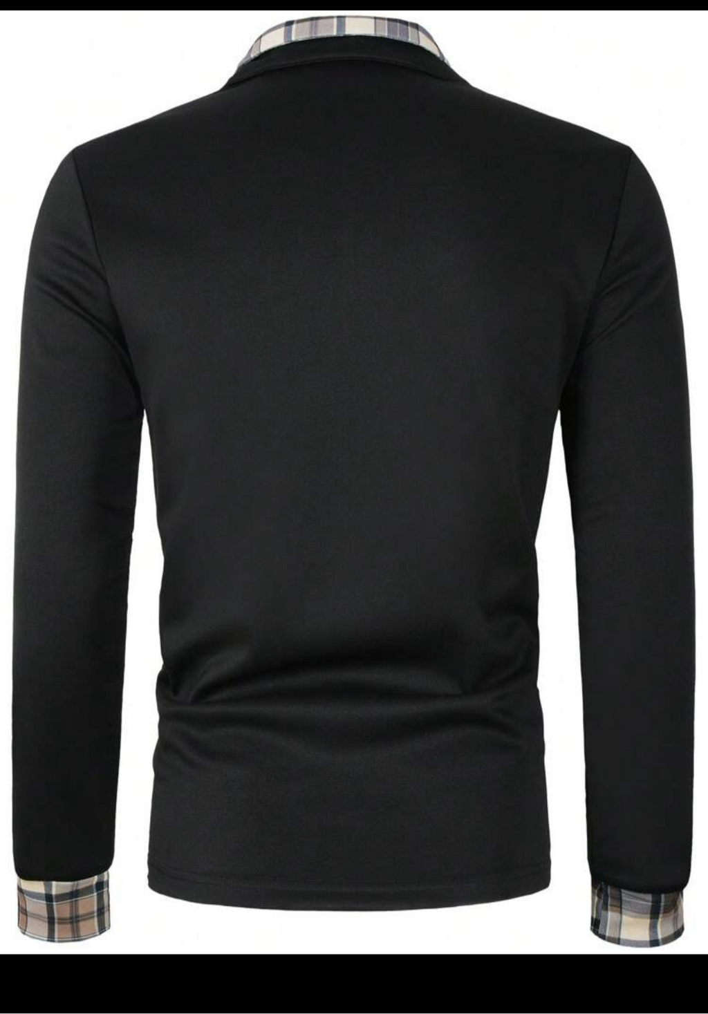 Men Solid Plaid Print Polo Shirt